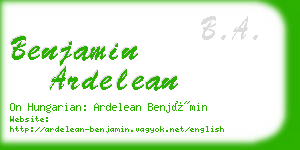 benjamin ardelean business card